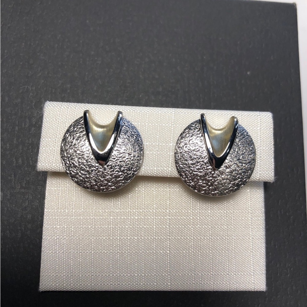 Breuning 925 Sterling Silver Gold Rhodium Plated Earrings New
